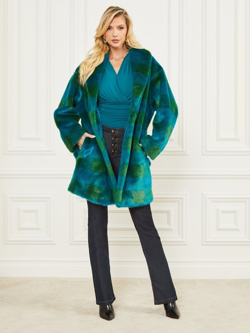 Manteau Rochelle Guess Vert Et Bleu Bermuda Bi