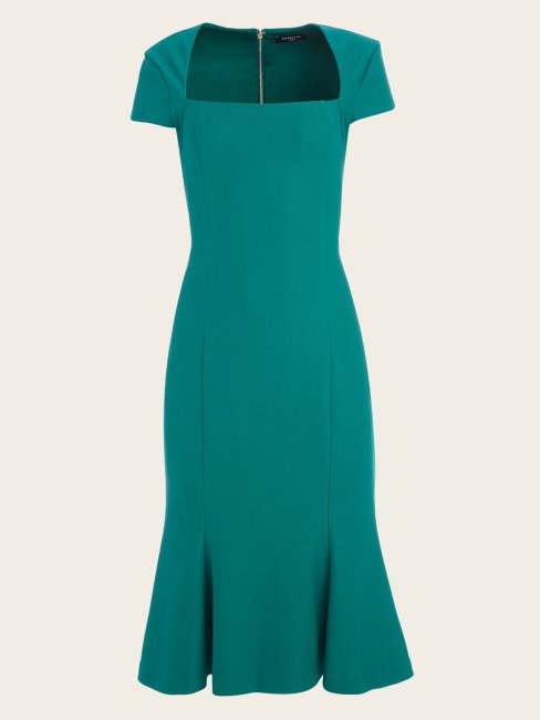 Robe Fenton Bleu Sarcelle Ornée Deviner