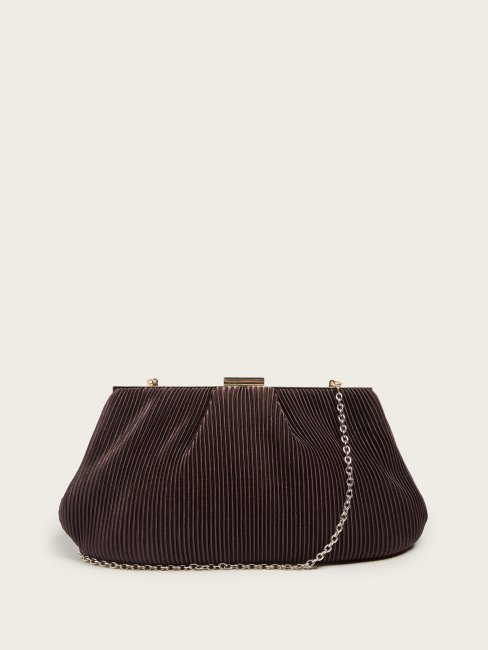 Pochette Brielle Satin Marron Guess