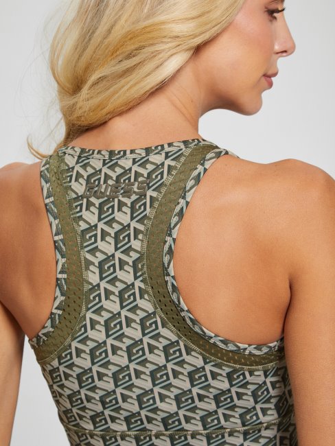 Eco Daria Active Top Guess G Cube Olive Combo