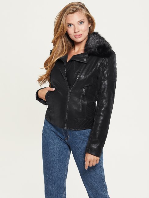 Veste Moto Olivia Noir Jet Guess