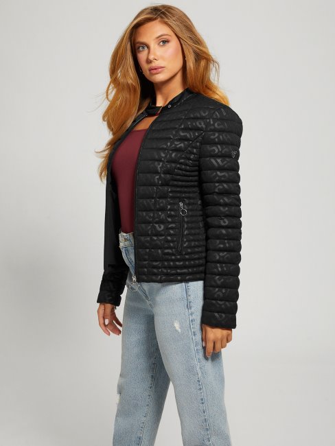 Veste Noire à Logo Matelassé Guess Vona