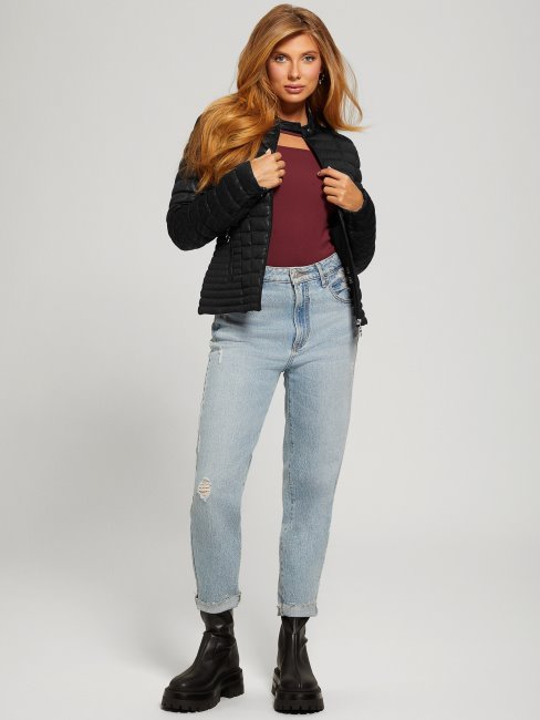 Veste Noire à Logo Matelassé Guess Vona