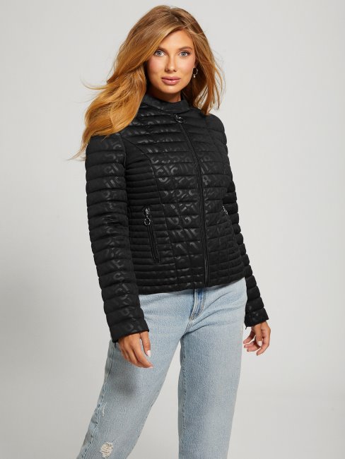 Veste Noire à Logo Matelassé Guess Vona