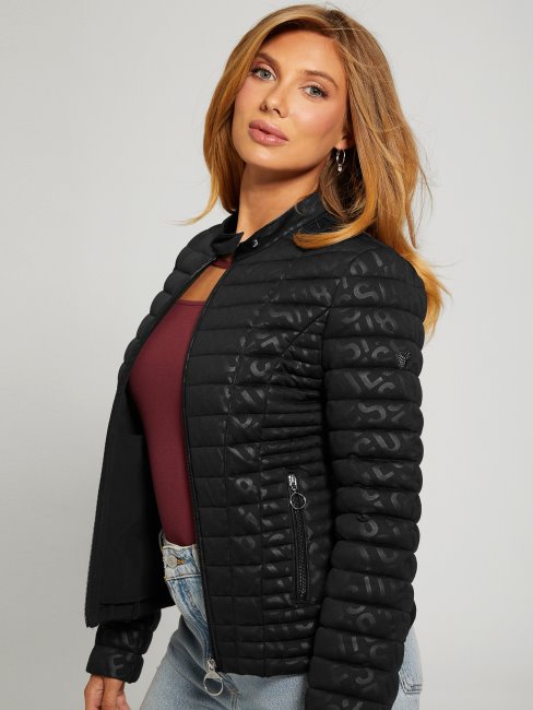 Veste Noire à Logo Matelassé Guess Vona