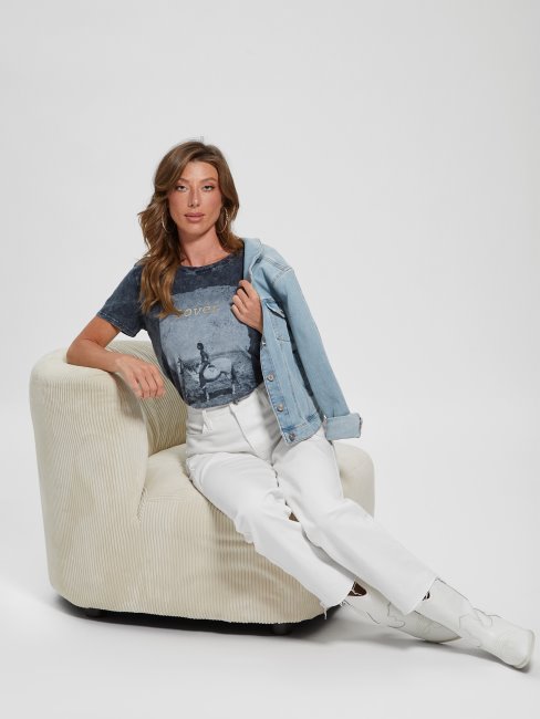 Tee Shirt Guess Amant Easy Indigo Mineral Multi