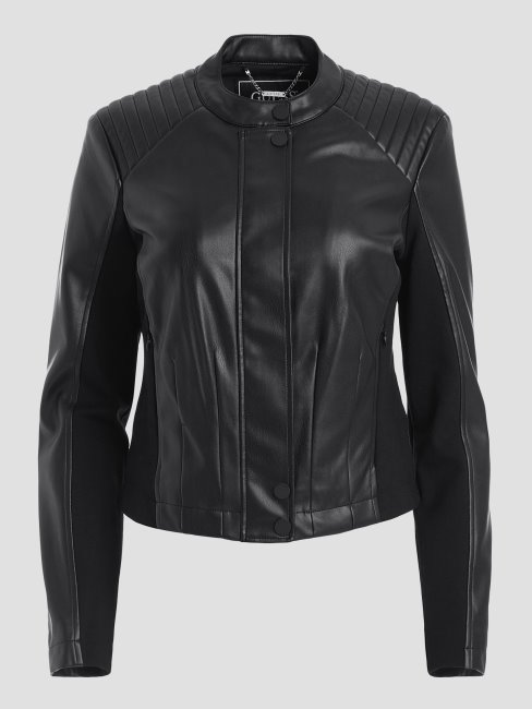 Blouson Moto Guess Noir Jet Flame