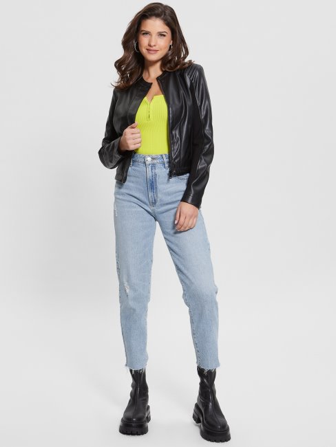 Blouson Moto Guess Noir Jet Flame