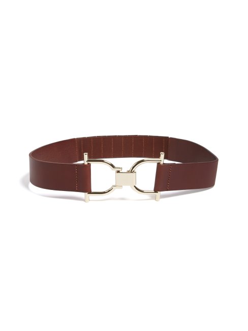 Ceinture Guess Marron En Cuir Entrelacé