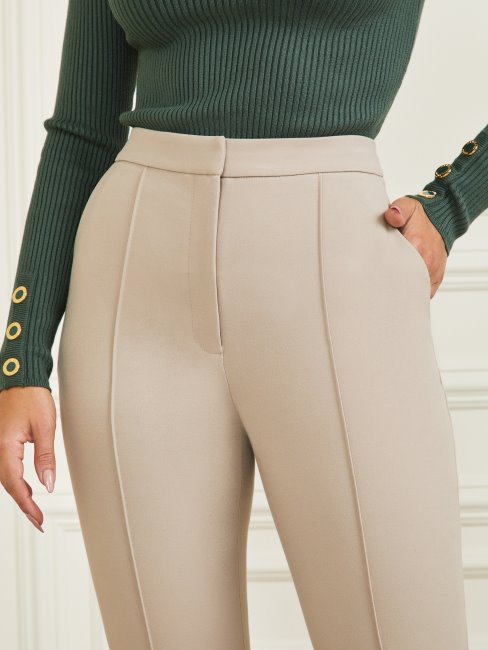 Guess Logan Pantalon à Jambe Droite Natural Siena