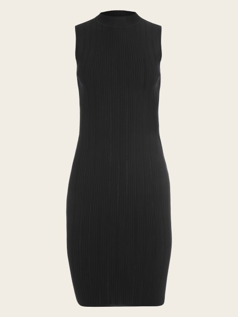 Robe Chandail à Col Haut Zoe Noir De Jais De Guess