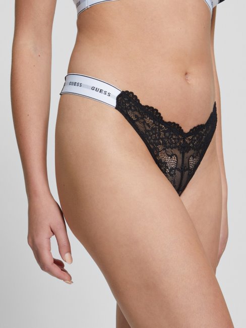 String Noir En Dentelle Guess Belle