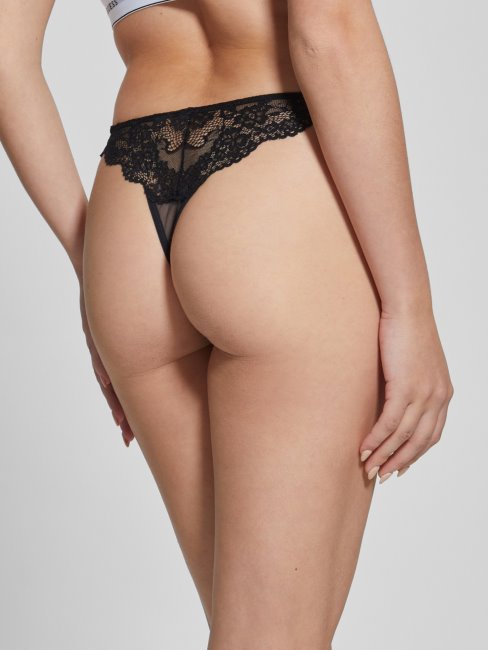 String Noir En Dentelle Guess Belle
