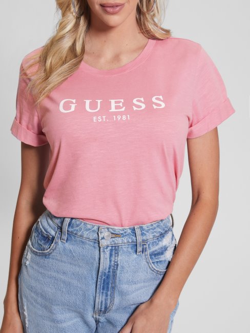 T-shirt éco Logo à Revers Guess Vintage Blush
