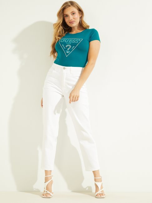 T-shirt à Logo Strassé Lagon Foncé