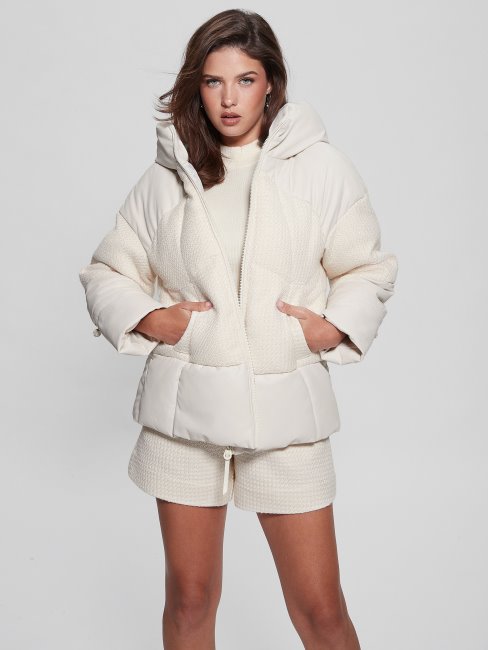 Veste Matelassée Lea Blanche Crème Guess