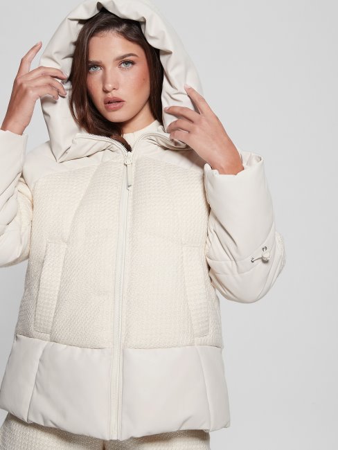 Veste Matelassée Lea Blanche Crème Guess