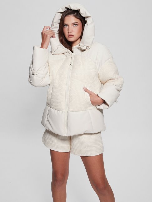Veste Matelassée Lea Blanche Crème Guess
