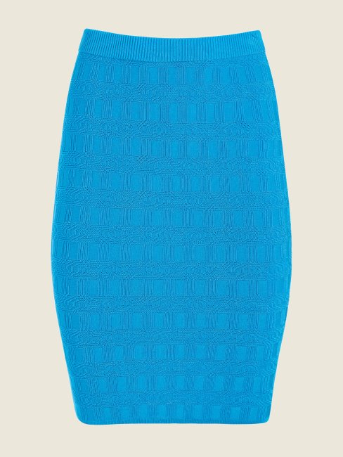 Pull Maille Grecque Guess Bleu Céruléen