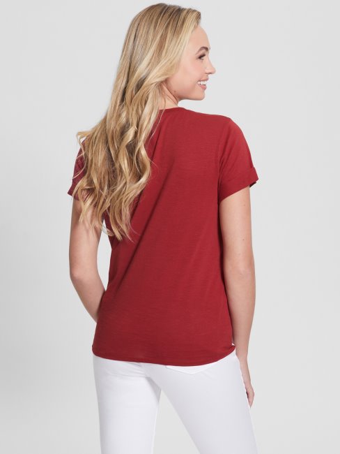 T-shirt Jus De Betterave Rouge Logo Guess Eco à Revers