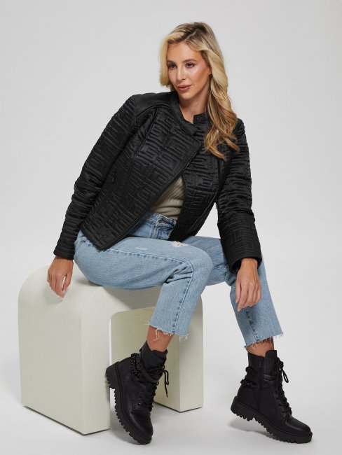 Veste Matelassée Guess Marine Noir De Jais