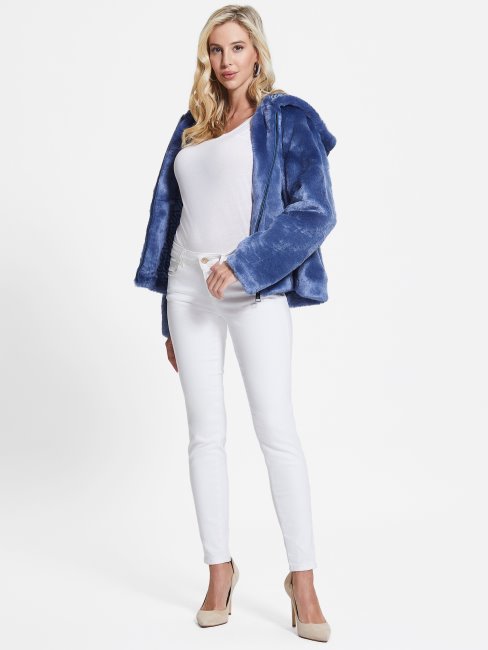 Daniela Veste En Fausse Fourrure Bleu Passion Guess