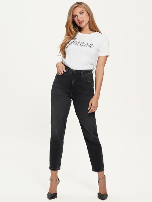 Tee Eco Bonita Logo Creme Blanc Guess