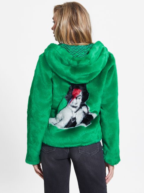 Veste En Fausse Fourrure Guess Dafne Vert Vallée