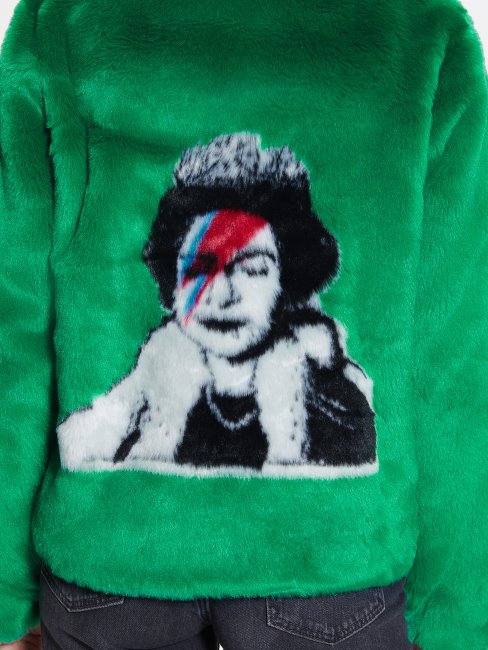 Veste En Fausse Fourrure Guess Dafne Vert Vallée