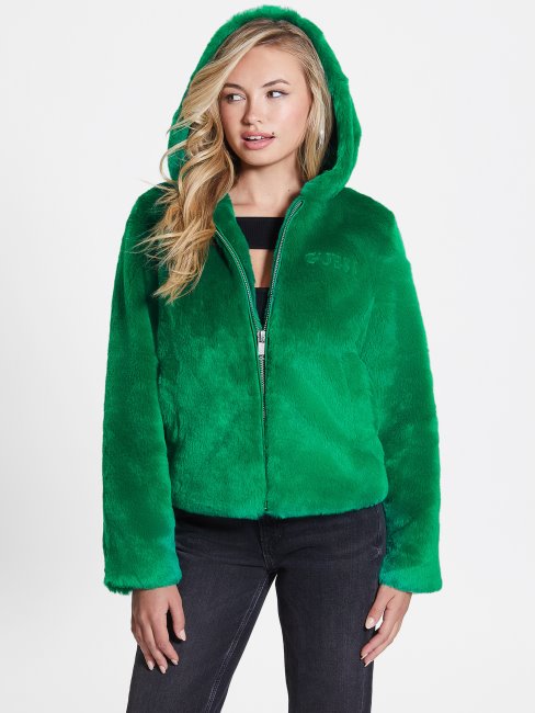 Veste En Fausse Fourrure Guess Dafne Vert Vallée
