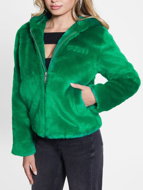 Veste En Fausse Fourrure Guess Dafne Vert Vallée