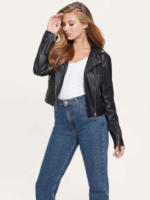 Veste De Moto Courte Venom Guess Jet Black Multi