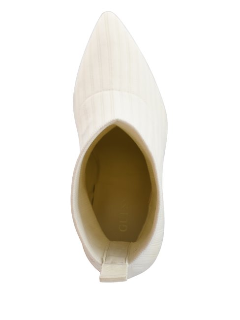 150 Guess Bottillon Chaussette En Tricot Dallyna Ivoire