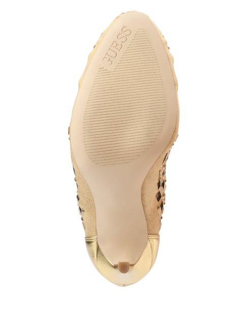 Chaussons Métallisés En Cage à Strass Randir Dorés Guess