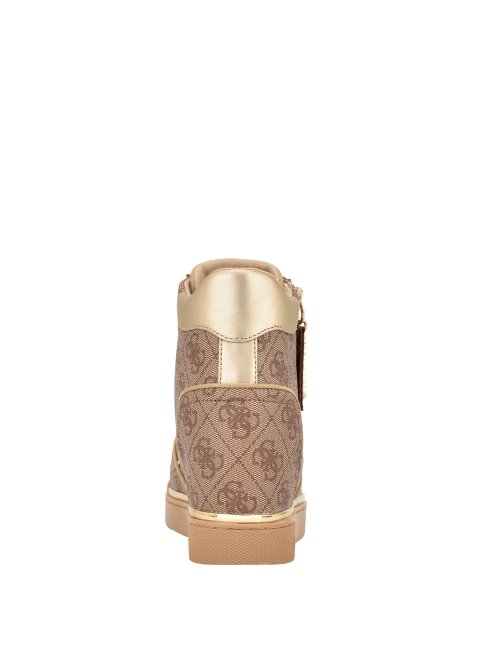 Paniers Compensées à Logo Floraux Marron Moyen Guess