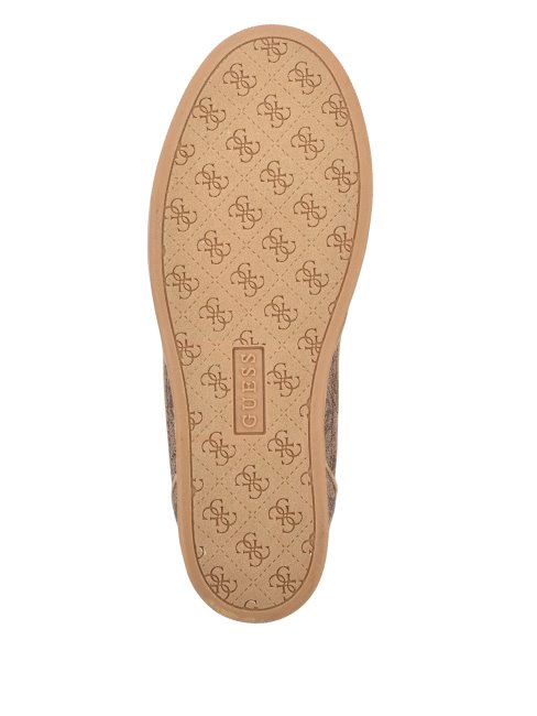 Paniers Compensées à Logo Floraux Marron Moyen Guess