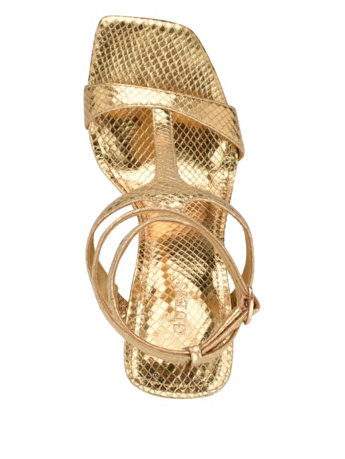 Guess Bacio Métallisé T-strap Talons Compensés Ou