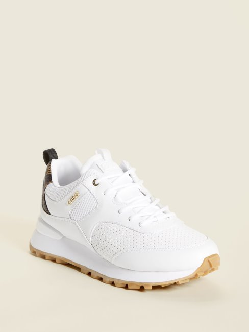 Guess Baskets Perforées Selvie Blanc/or