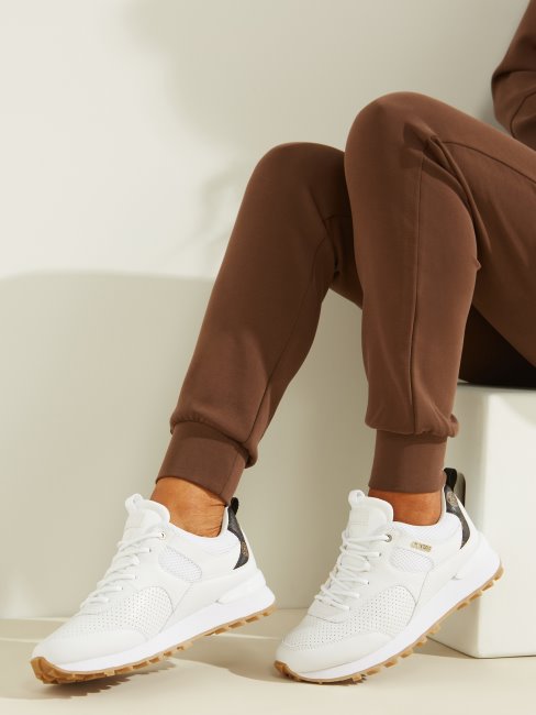 Guess Baskets Perforées Selvie Blanc/or