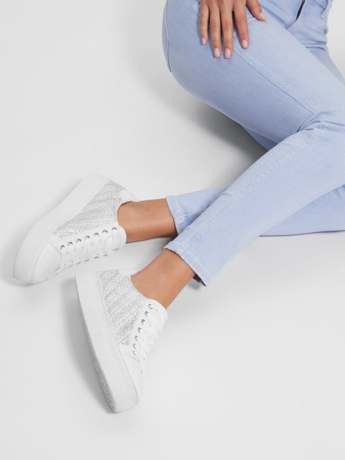 Baskets Basses 040 Gelsen Logo Strass Argentées Guess