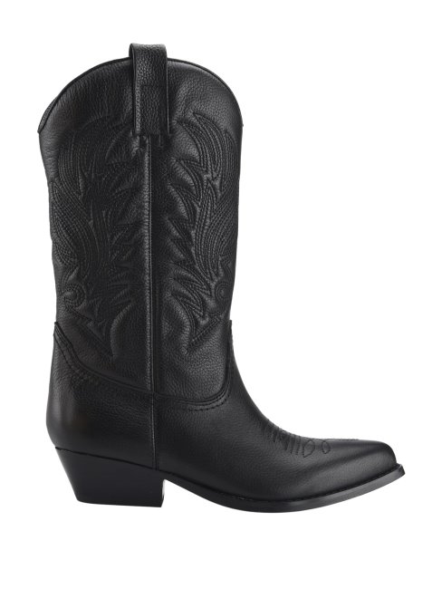 Guess Bottes De Cow-girl En Cuir Noir 001 Gallen