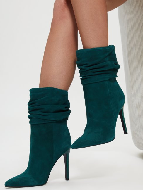 Guess 310 Bottillon Souple En Suède Backy Vert Moyen