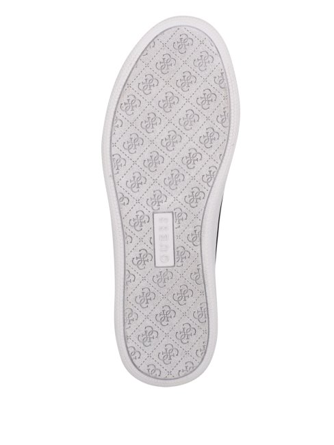 Baskets Basses Blanches à Logo Rincé Et Multi-tissus Guess