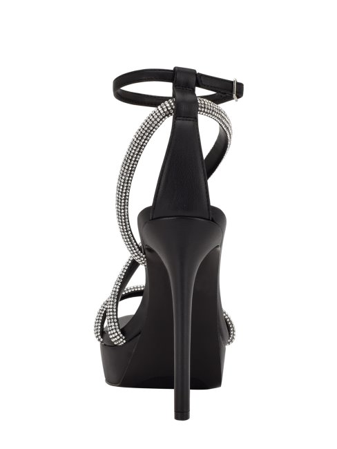 Guess Casidee Strass Plaque-forme Serres Noir1