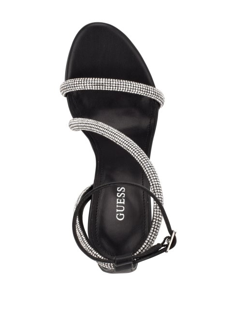 Guess Casidee Strass Plaque-forme Serres Noir1