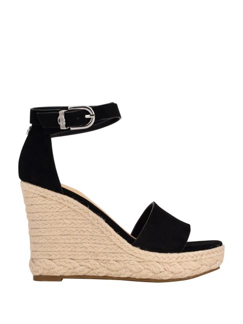 Hidy Espadrilles Compensées En Daim Guess Noir1