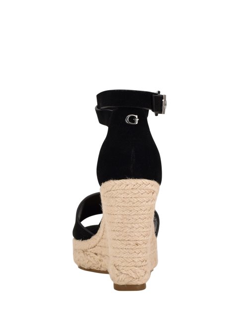 Hidy Espadrilles Compensées En Daim Guess Noir1