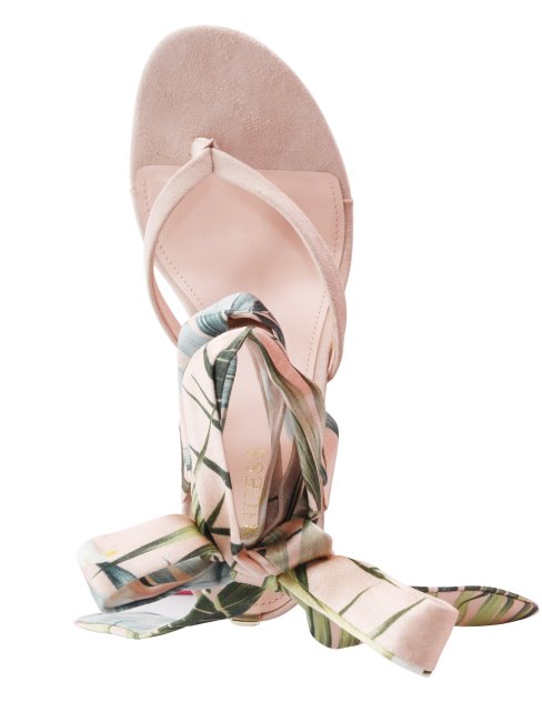 Guess Presta Sandales à Talons Et Foulard à Lacets Rose Moyen