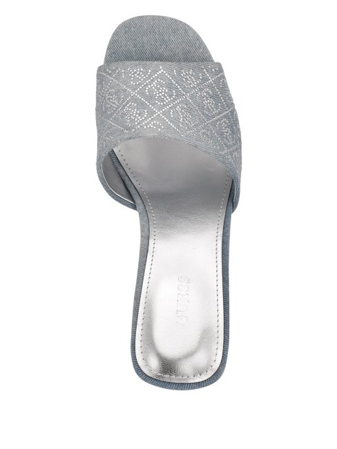 Cales Strass Logo Catiae Bleu Guess