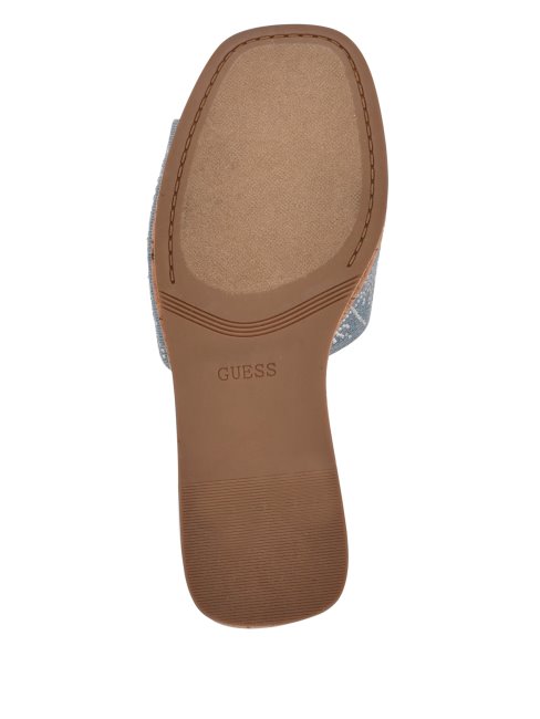 Cales Strass Logo Catiae Bleu Guess